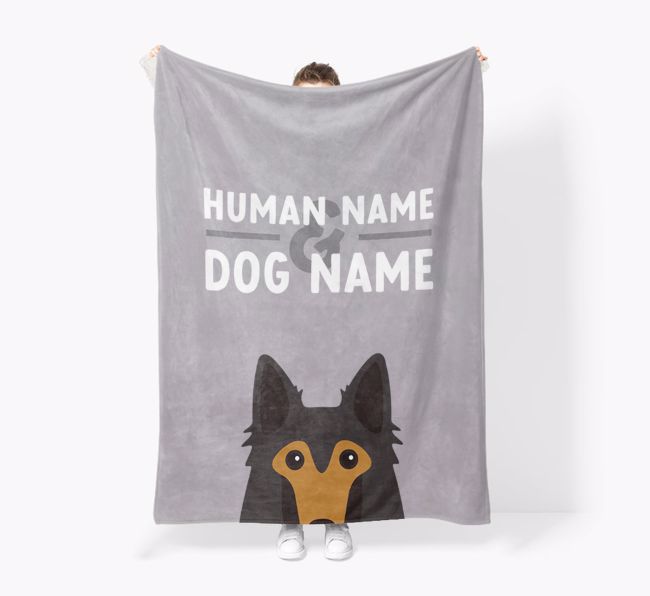 Human & Dog Name: Personalised {breedFullName} Premium Sherpa Fleece Blanket